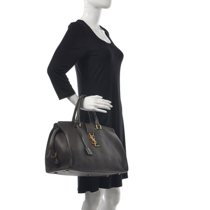 Saint Laurent Calfskin Medium Monogram Cabas Grey 2 of 13