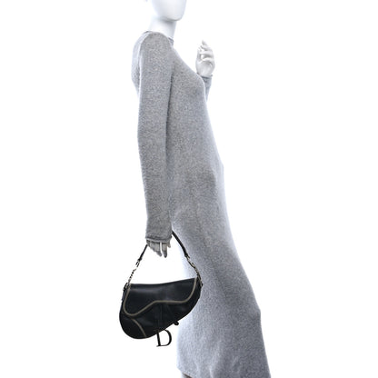 Christian Dior Shiny Goatskin Saddle Bag Black 2 of 10