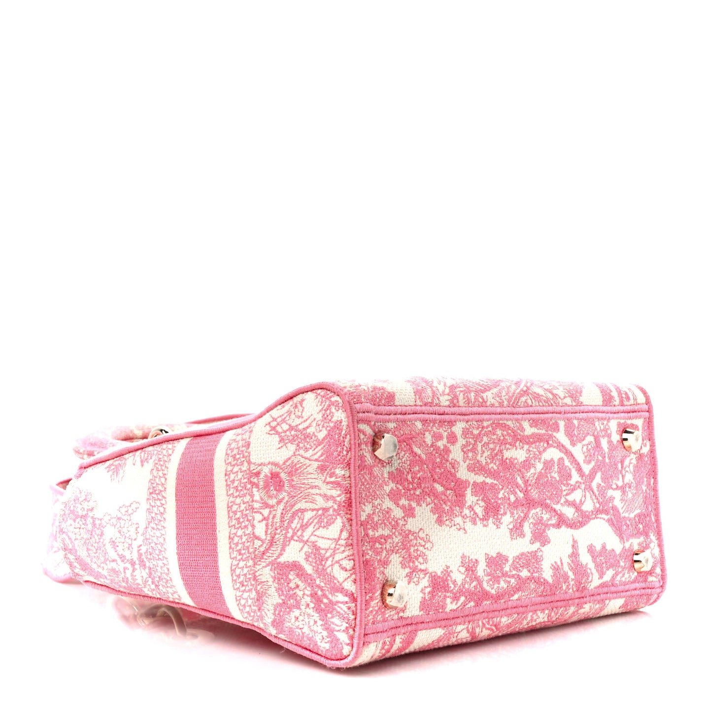 Canvas Toile De Jouy Embroidered Medium Lady D-Lite Peony Pink