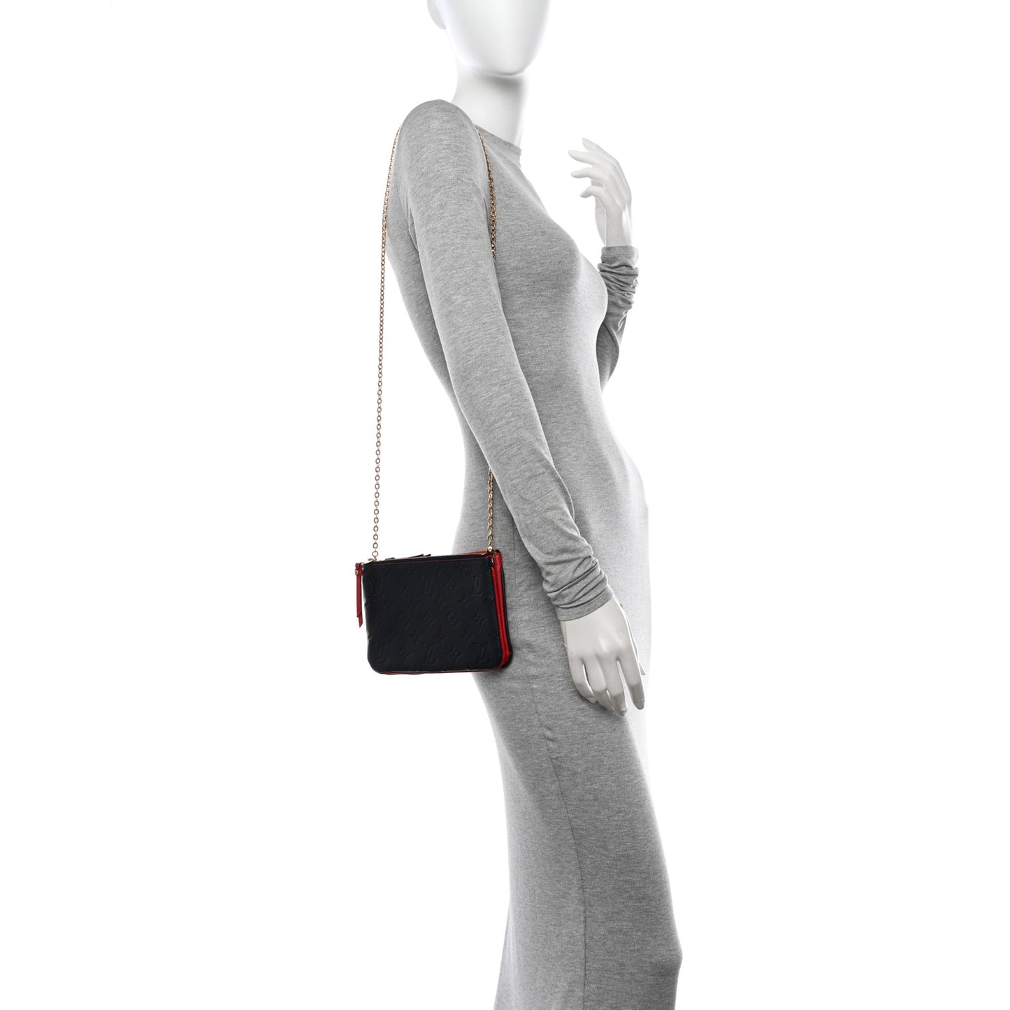 Empreinte Double Zip Pochette Marine Rouge