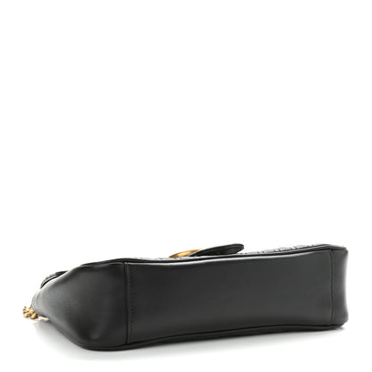 Gucci Calfskin Matelasse Small GG Marmont Shoulder Bag Black 4 of 15