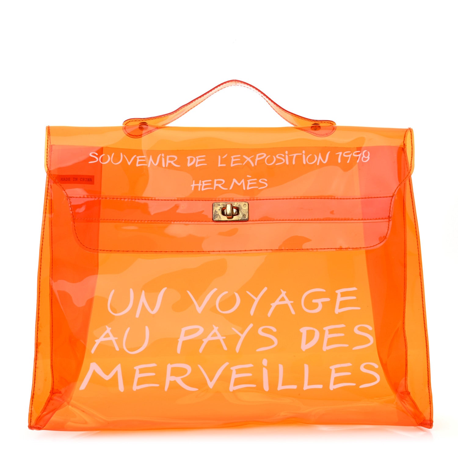 Hermes Vinyl Souvenir De L'Exposition Kelly Orange 1 of 14