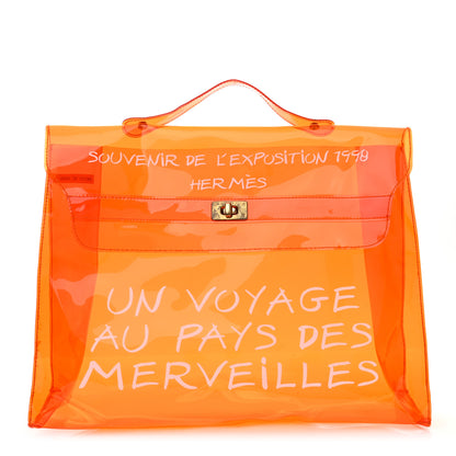 Hermes Vinyl Souvenir De L'Exposition Kelly Orange 1 of 14