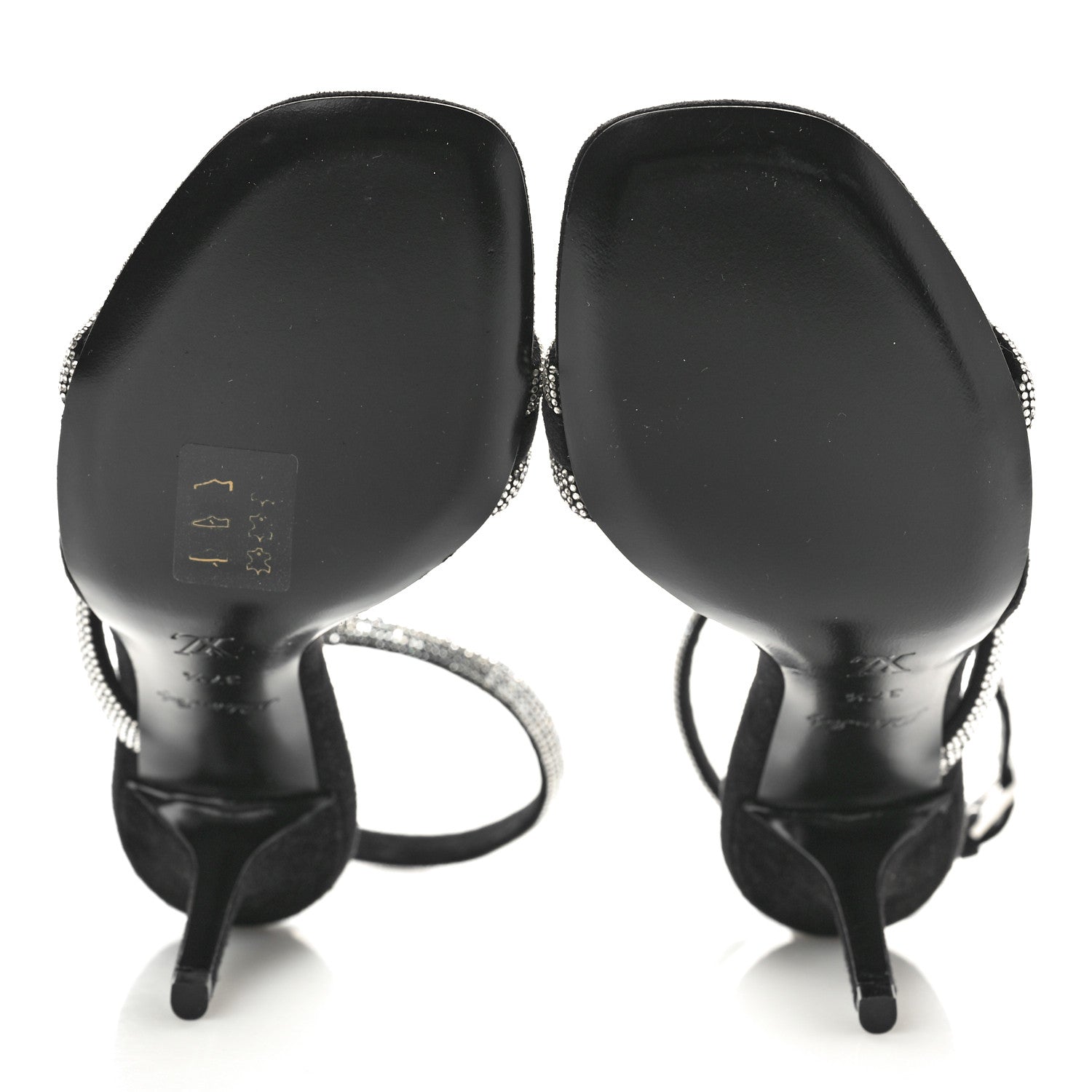 Louis Vuitton Suede Goat Rhinestone Appeal Sandals 37.5 Black 6 of 8
