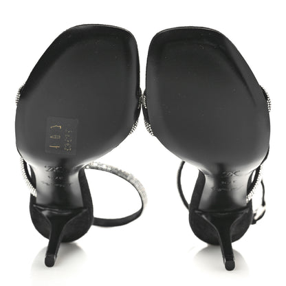 Louis Vuitton Suede Goat Rhinestone Appeal Sandals 37.5 Black 6 of 8