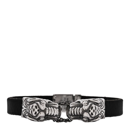 Gucci Sterling Silver Calfskin Tiger Head Bracelet 1 of 4