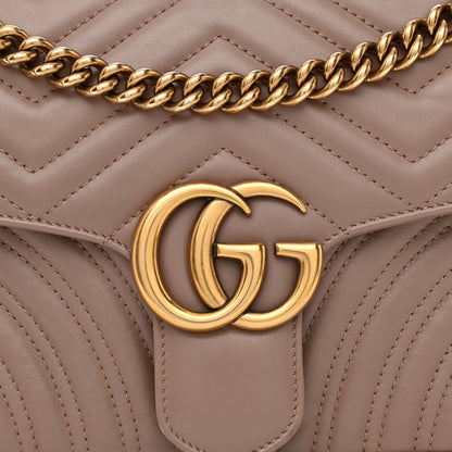 Gucci Calfskin Matelasse Small GG Marmont Shoulder Bag Porcelain Rose 9 of 12