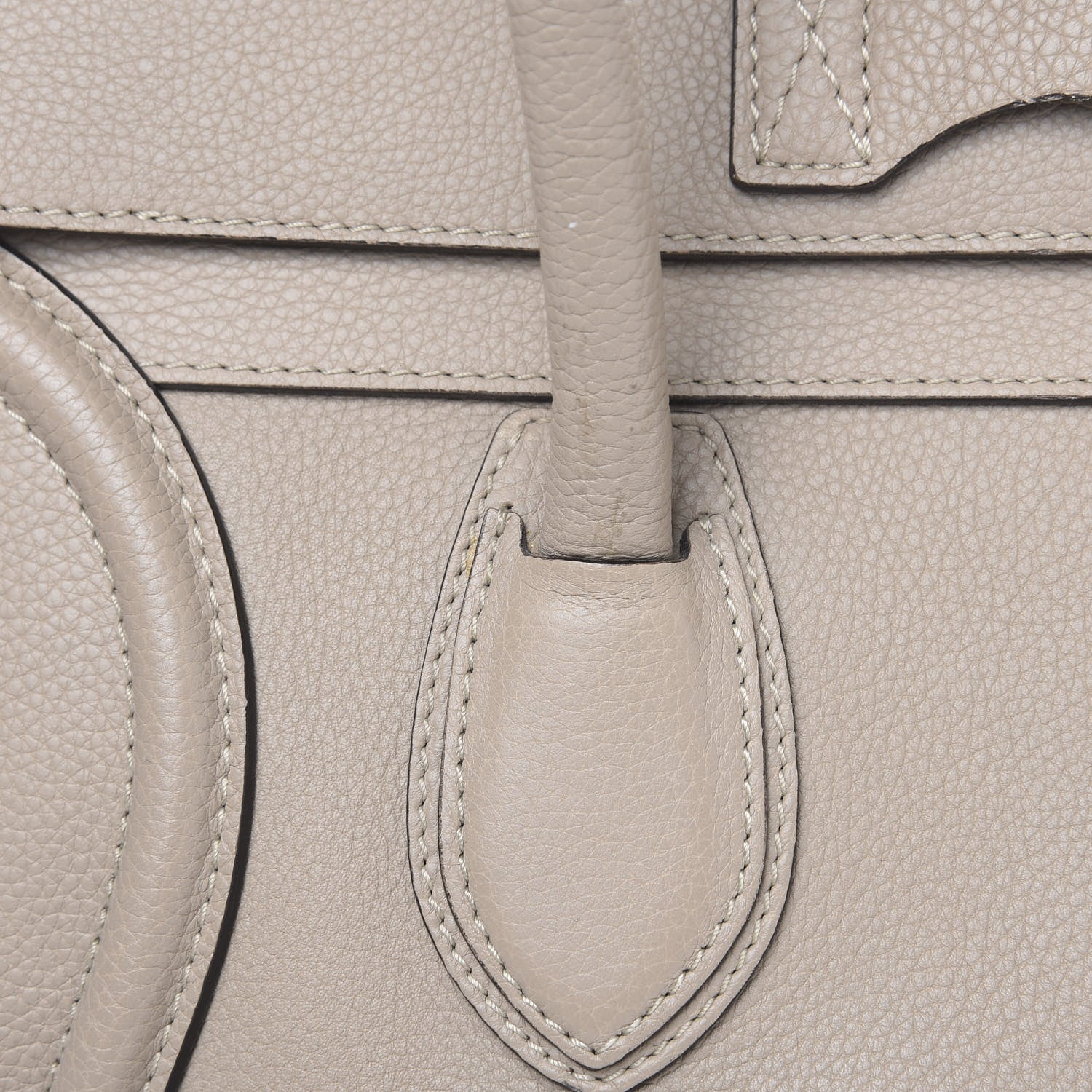 Celine Drummed Calfskin Mini Luggage Dune 10 of 18