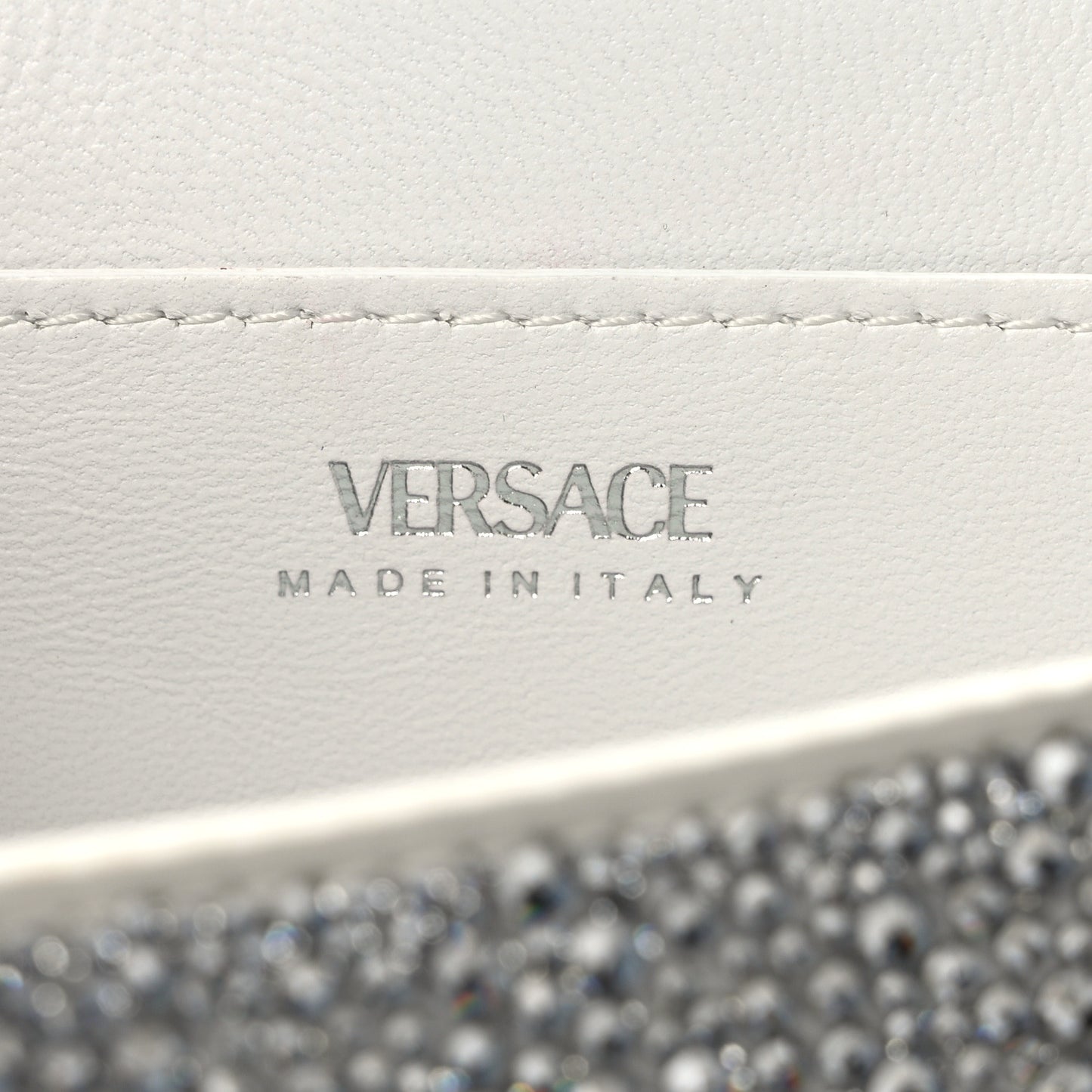Crystal La Medusa Envelope Clutch Optical White