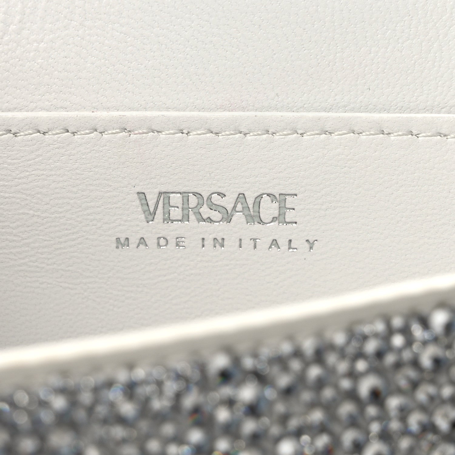Versace Crystal La Medusa Envelope Clutch Optical White 6 of 8