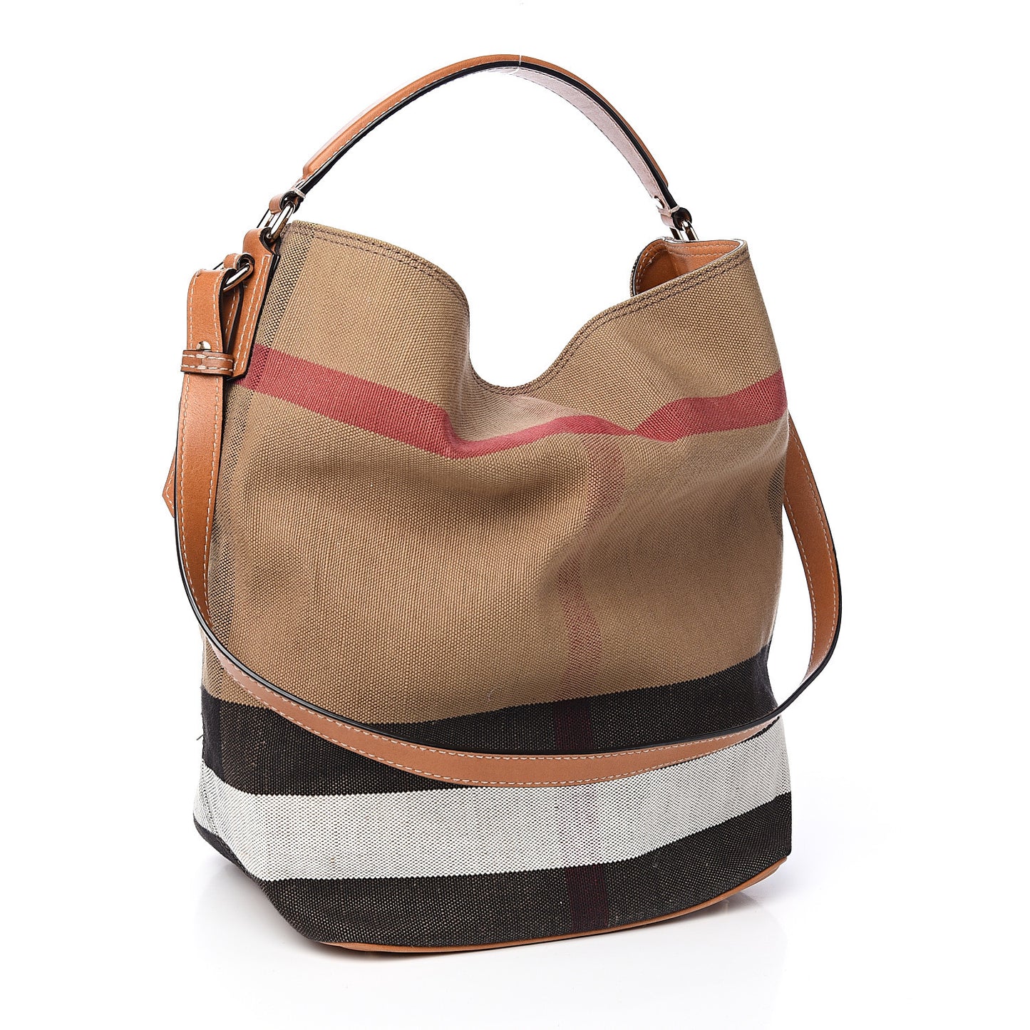 Canvas Mega Check Medium Ashby Hobo Saddle Brown