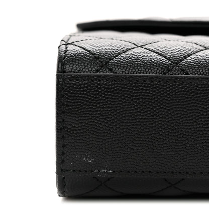 Saint Laurent Grain De Poudre Textured Mixed Matelasse Triquilt Medium Monogram Satchel Black 11 of 11