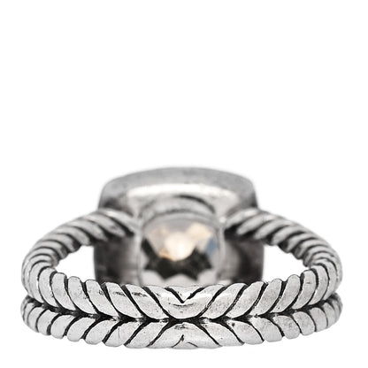 David Yurman Sterling Silver Diamond Smoky Quartz 7mm Petite Albion Ring 52 6 4 of 5