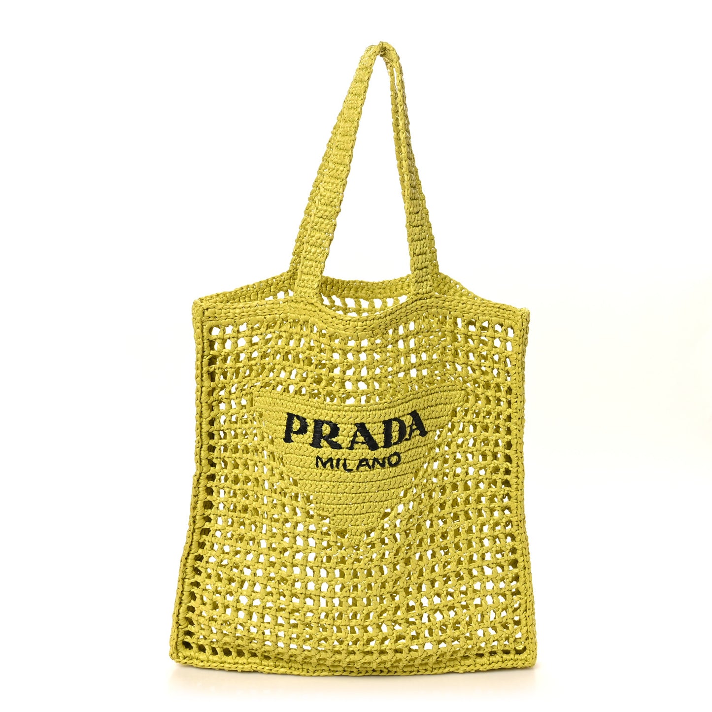 Yarn Raffia Effect Crochet Logo Embroidered Tote Bag Cedro