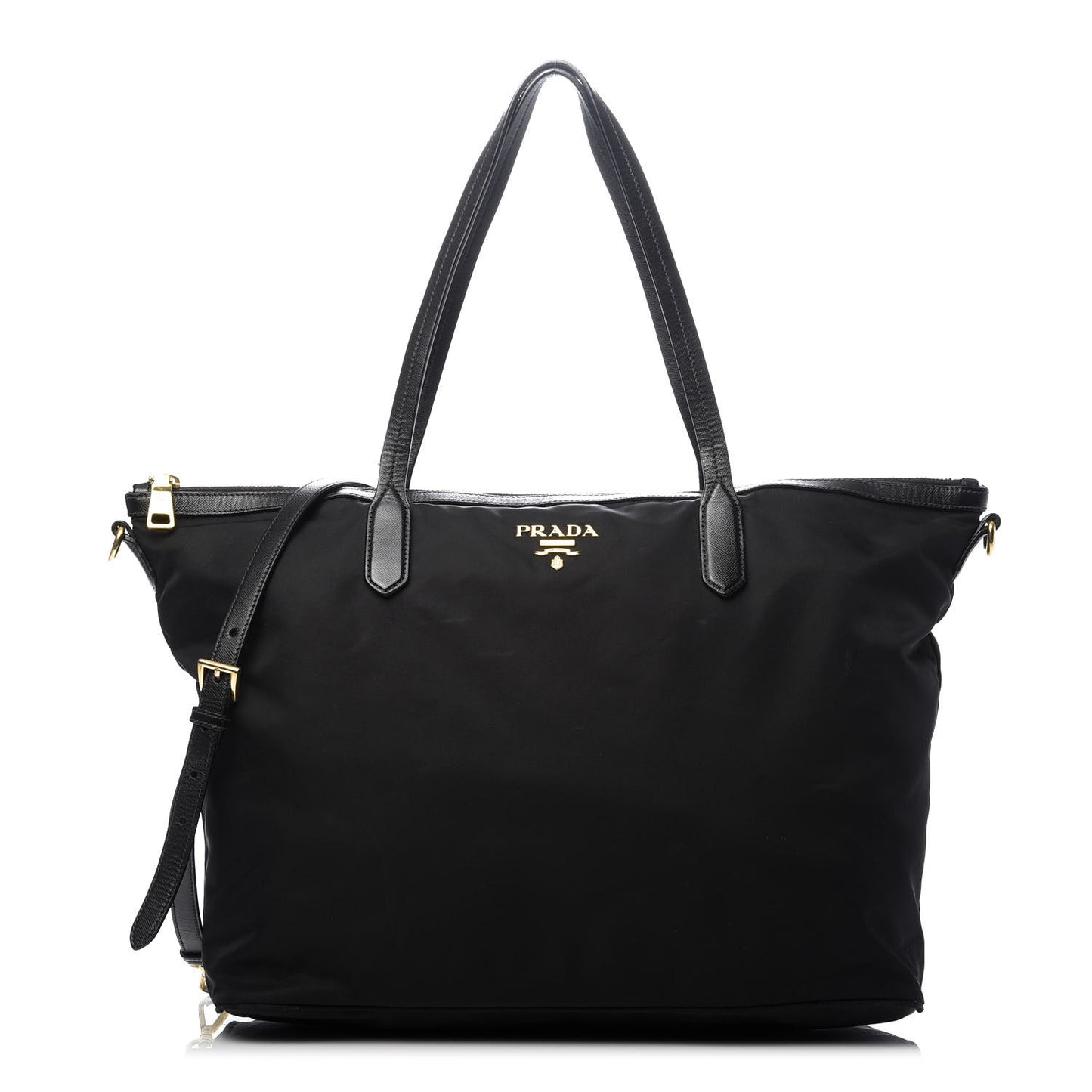 Tessuto Nylon Saffiano Tote Black
