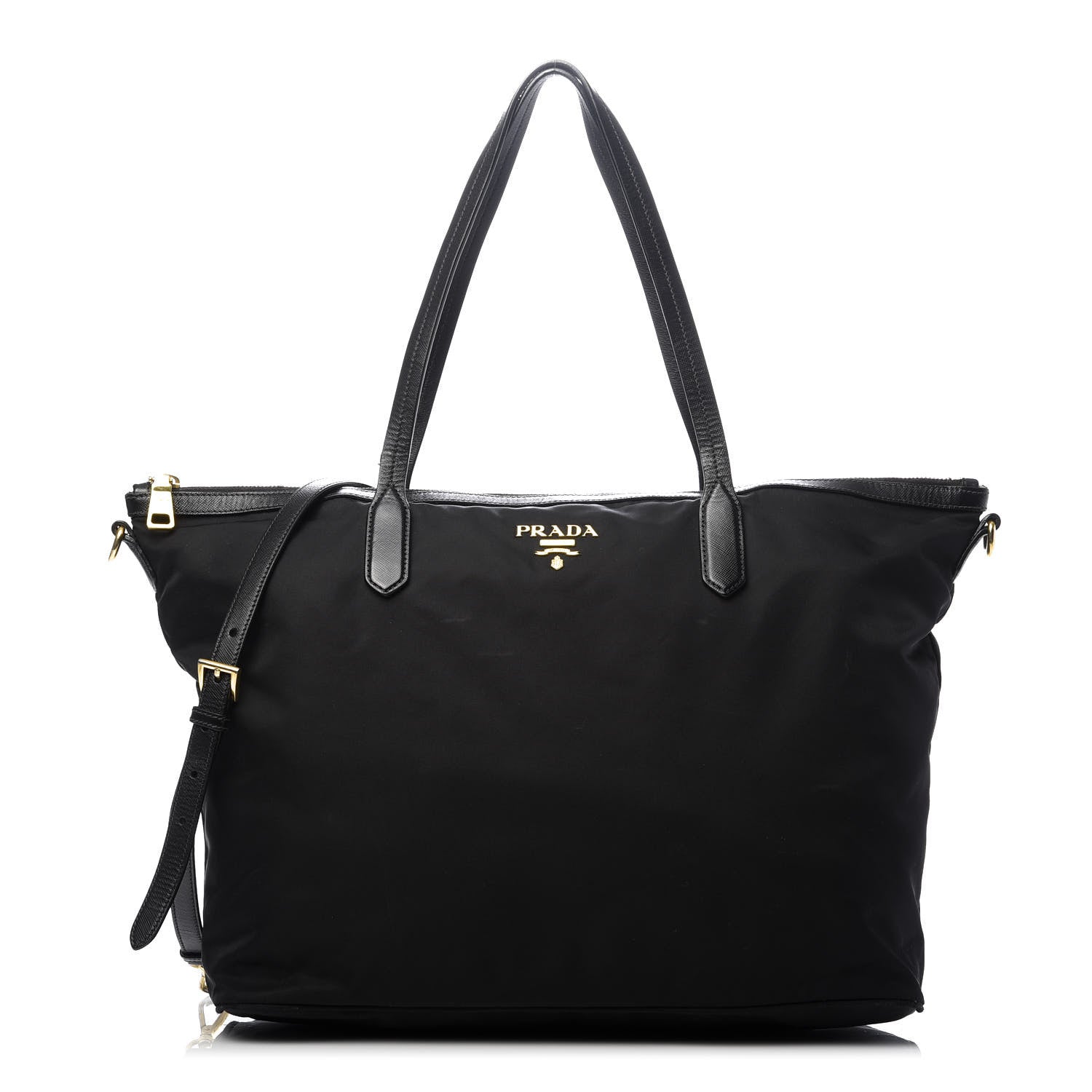 Prada Tessuto Nylon Saffiano Tote Black 1 of 11
