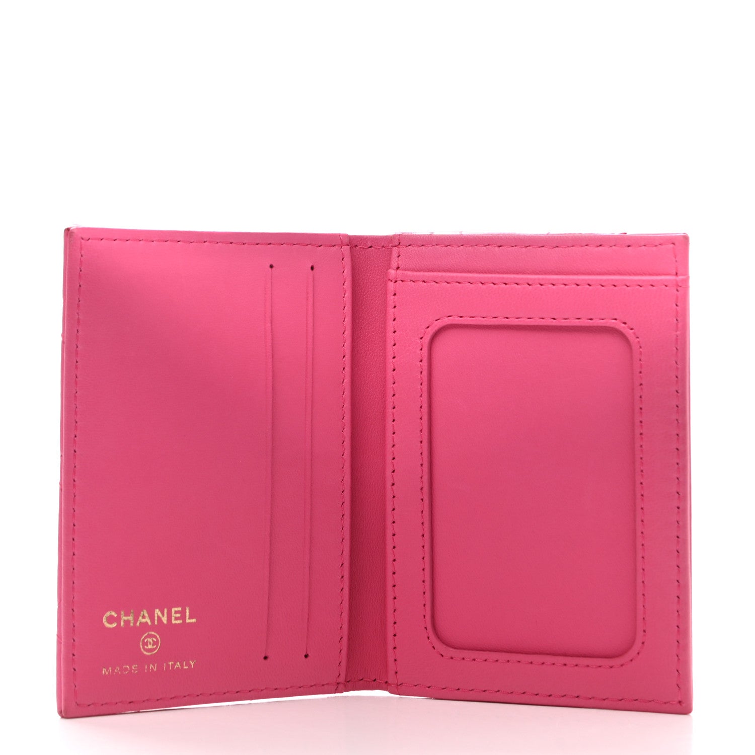 Chanel Lambskin Quilted Card Holder Wallet Fuchsia 5 of 8