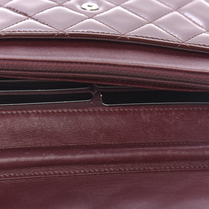 Chanel Patent Quilted Wallet On Chain WOC Dark Red 9 of 13