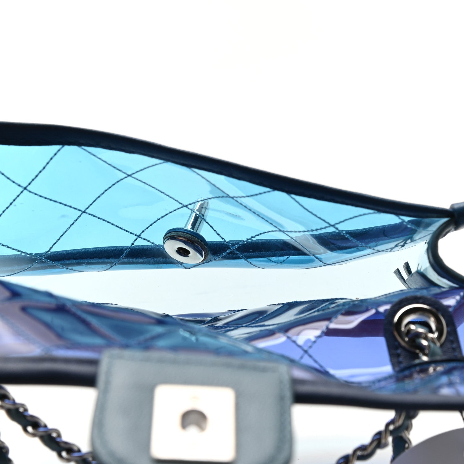 Chanel PVC Lambskin Stitched Mini Coco Splash Flap Blue 4 of 7