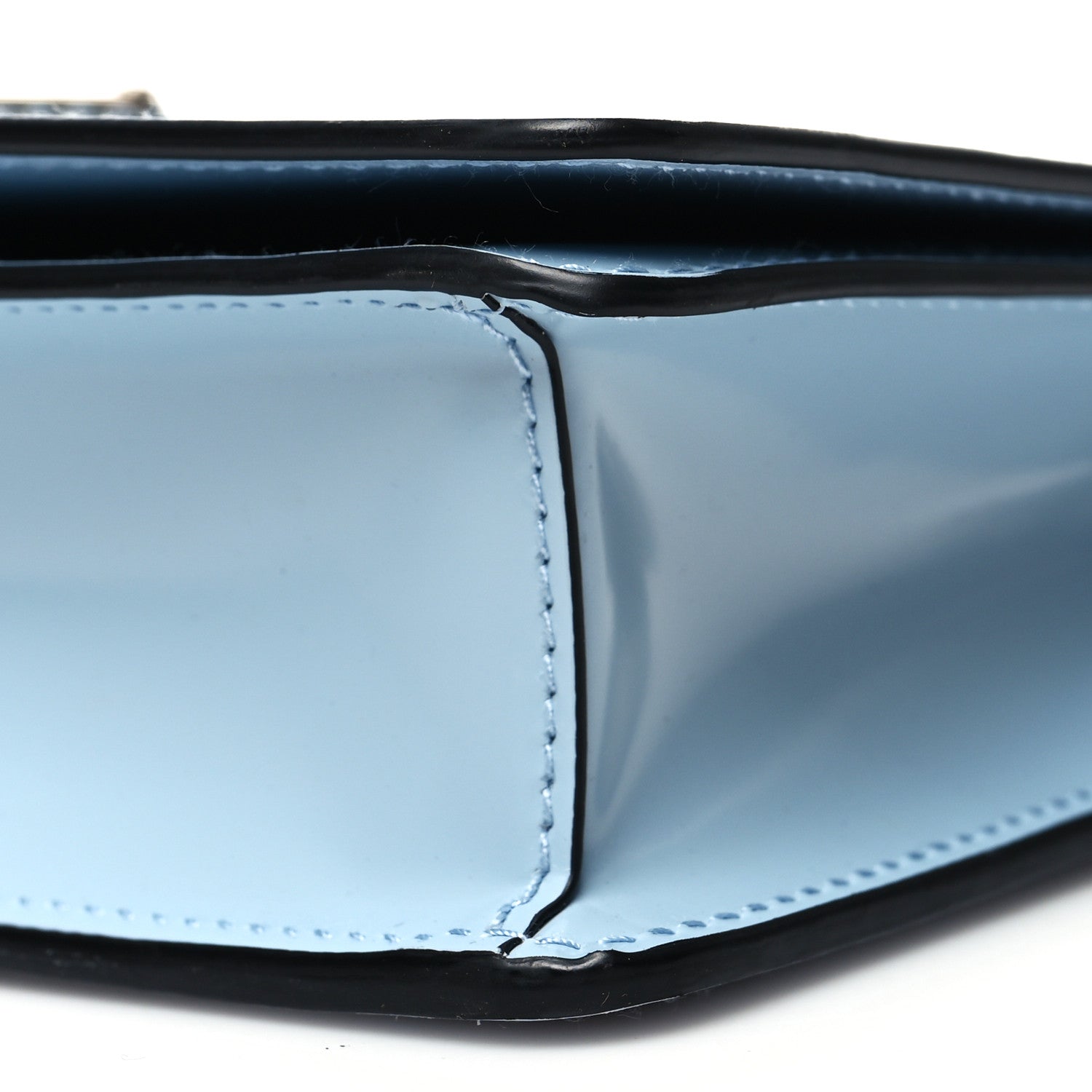 Prada Spazzolato Flap Slide Chain Shoulder Bag Celeste 9 of 11