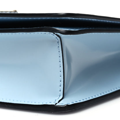 Prada Spazzolato Flap Slide Chain Shoulder Bag Celeste 9 of 11