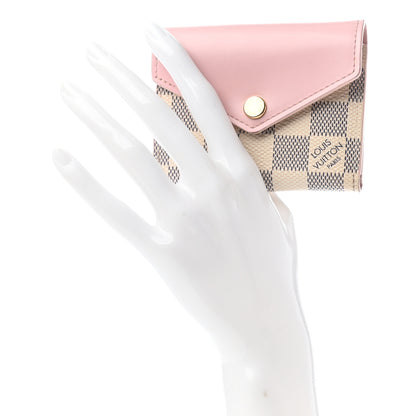 Louis Vuitton Damier Azur Zoe Wallet Rose Ballerine 2 of 6