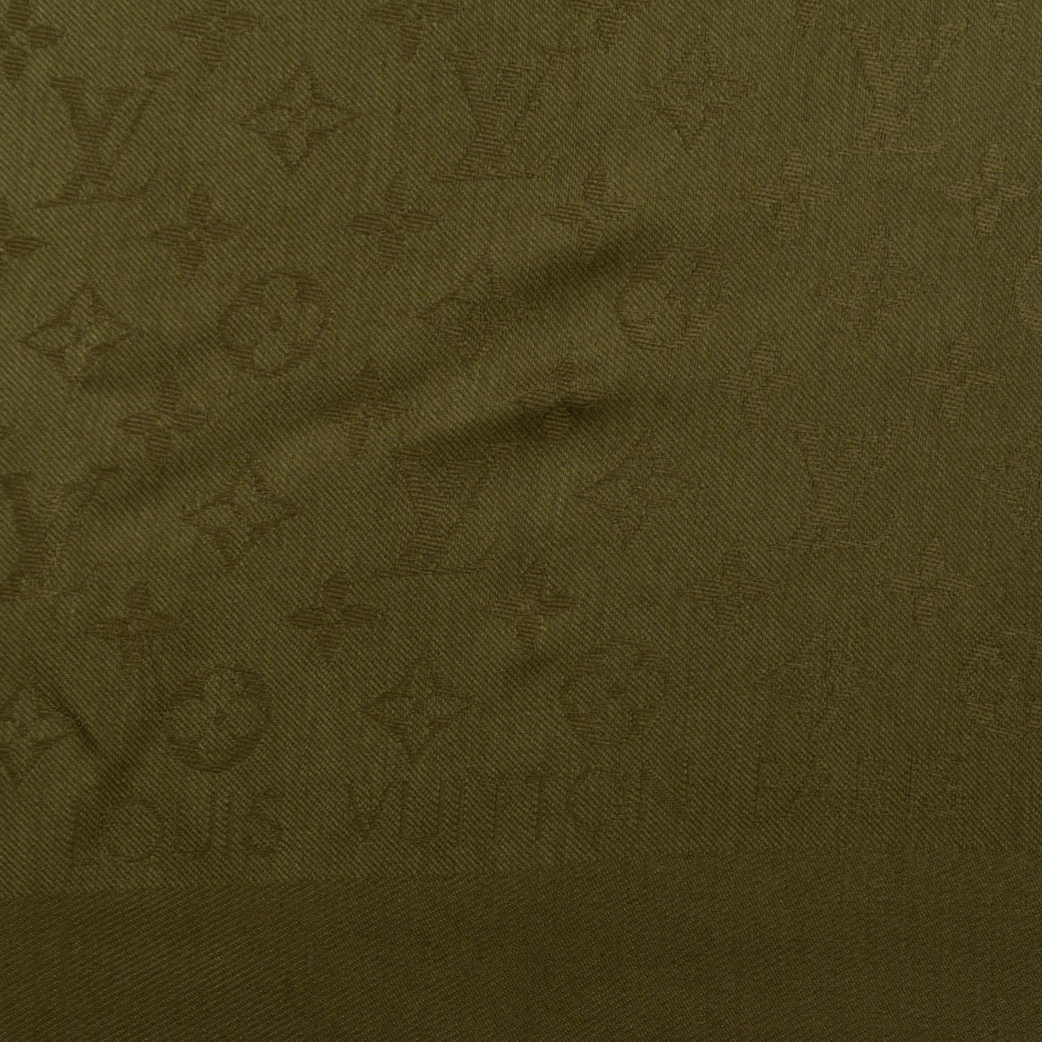 Louis Vuitton Silk Wool Monogram Shawl Kaki 5 of 5