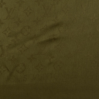 Louis Vuitton Silk Wool Monogram Shawl Kaki 5 of 5