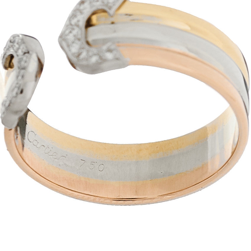 18K Pink Yellow White Gold Diamond C De Cartier Ring 52 6