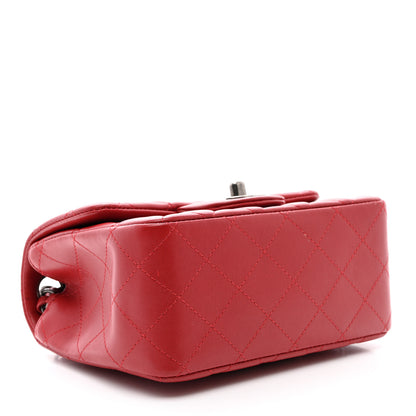 Chanel Lambskin Quilted Mini Square Flap Dark Red 4 of 10