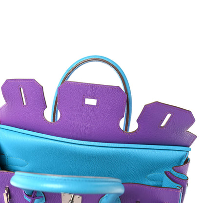 Hermes Chevre Horseshoe Birkin 30 Parme Bleu Aztec 20 of 35