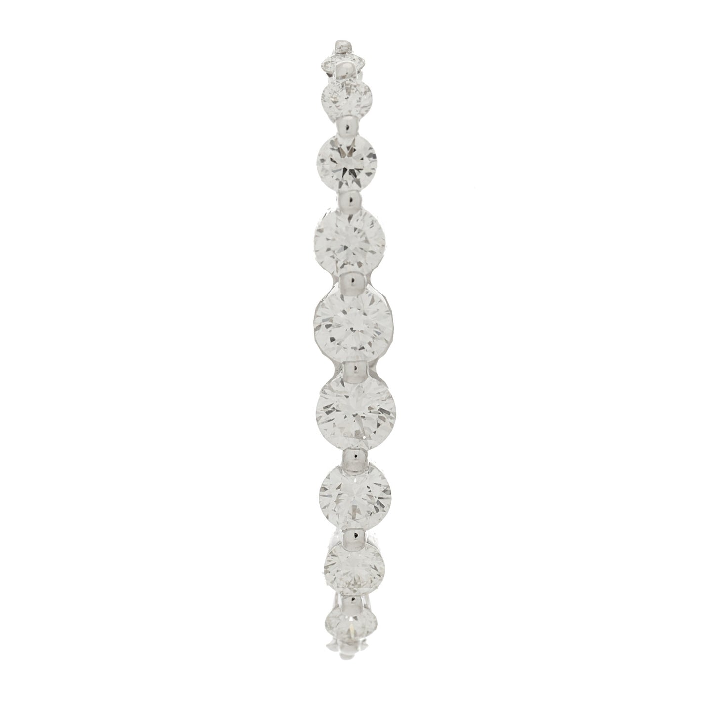 18K White Gold Diamond Lobe Cuff Earring