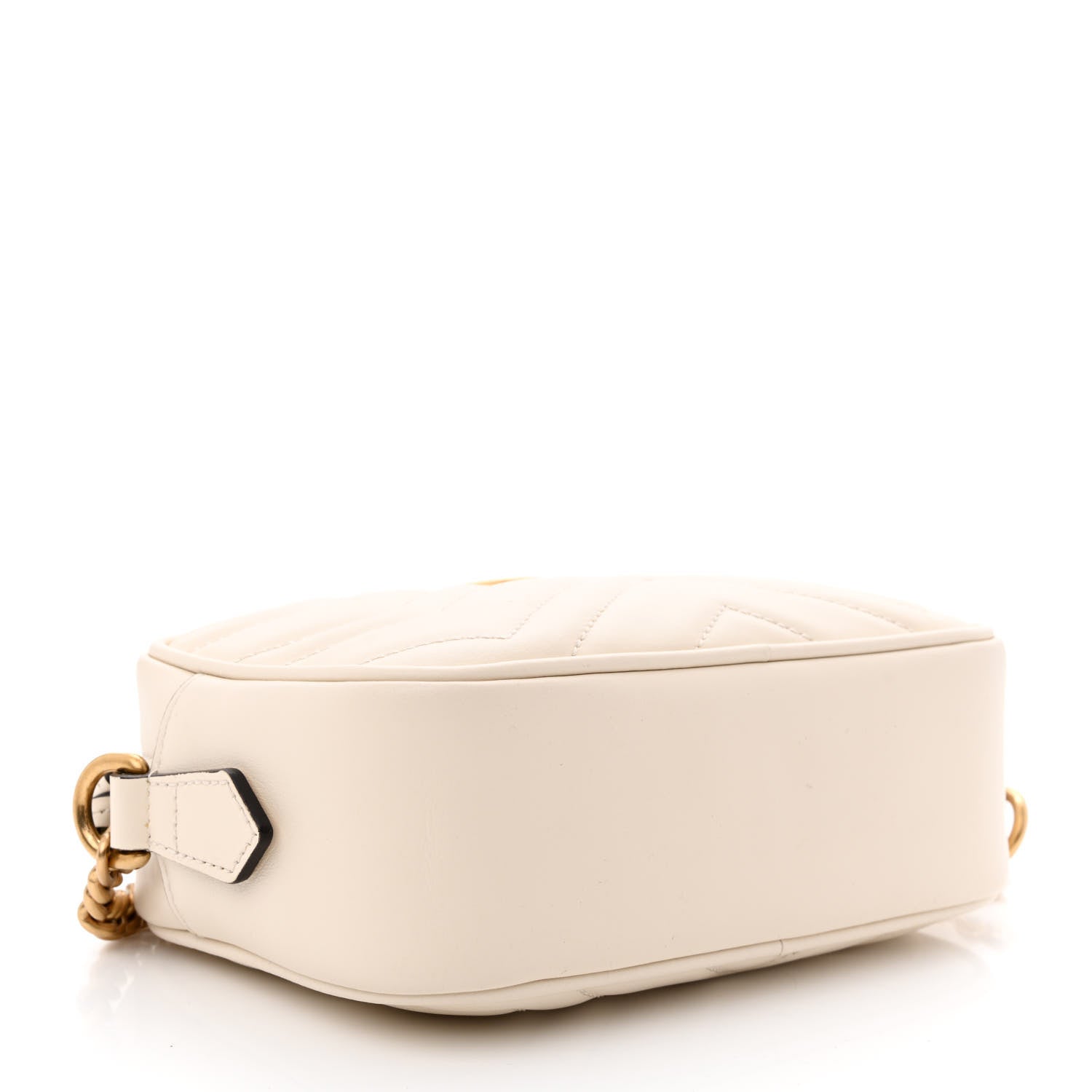 Gucci Calfskin Matelasse Mini GG Marmont Chain Shoulder Bag White 4 of 10