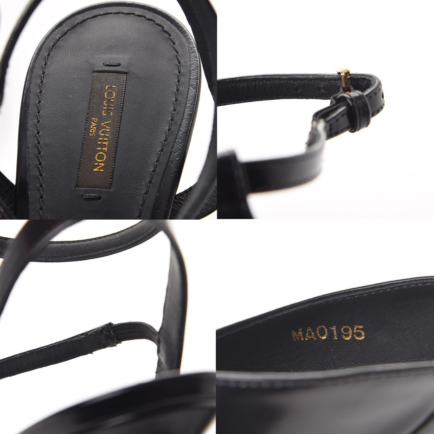 Leather Wynwood Strappy Open Back Pumps 40 Black