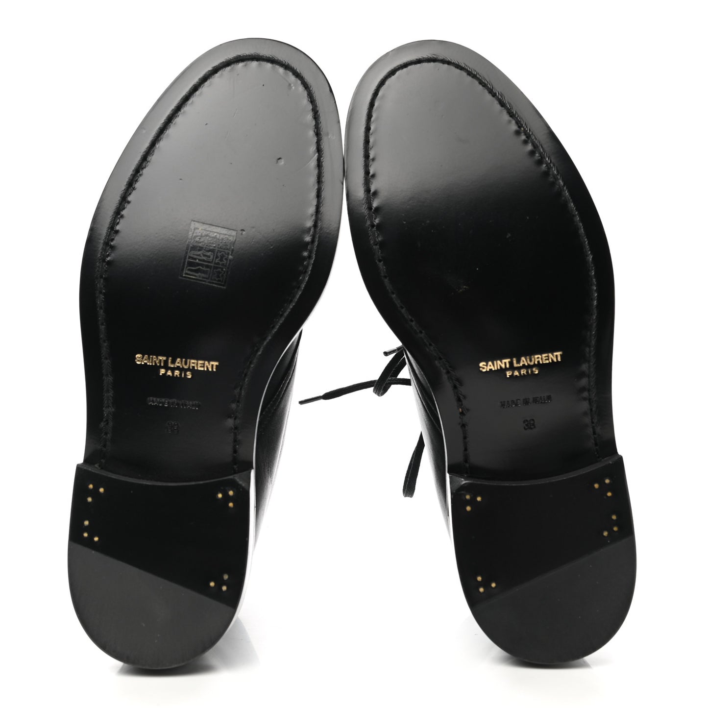 Calfskin Army 25 Lace Up Booties 38 Black