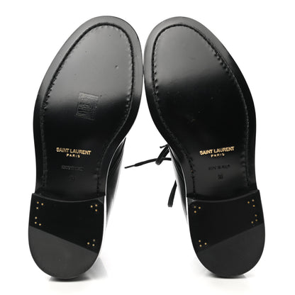 Saint Laurent Calfskin Army 25 Lace Up Booties 38 Black 5 of 9