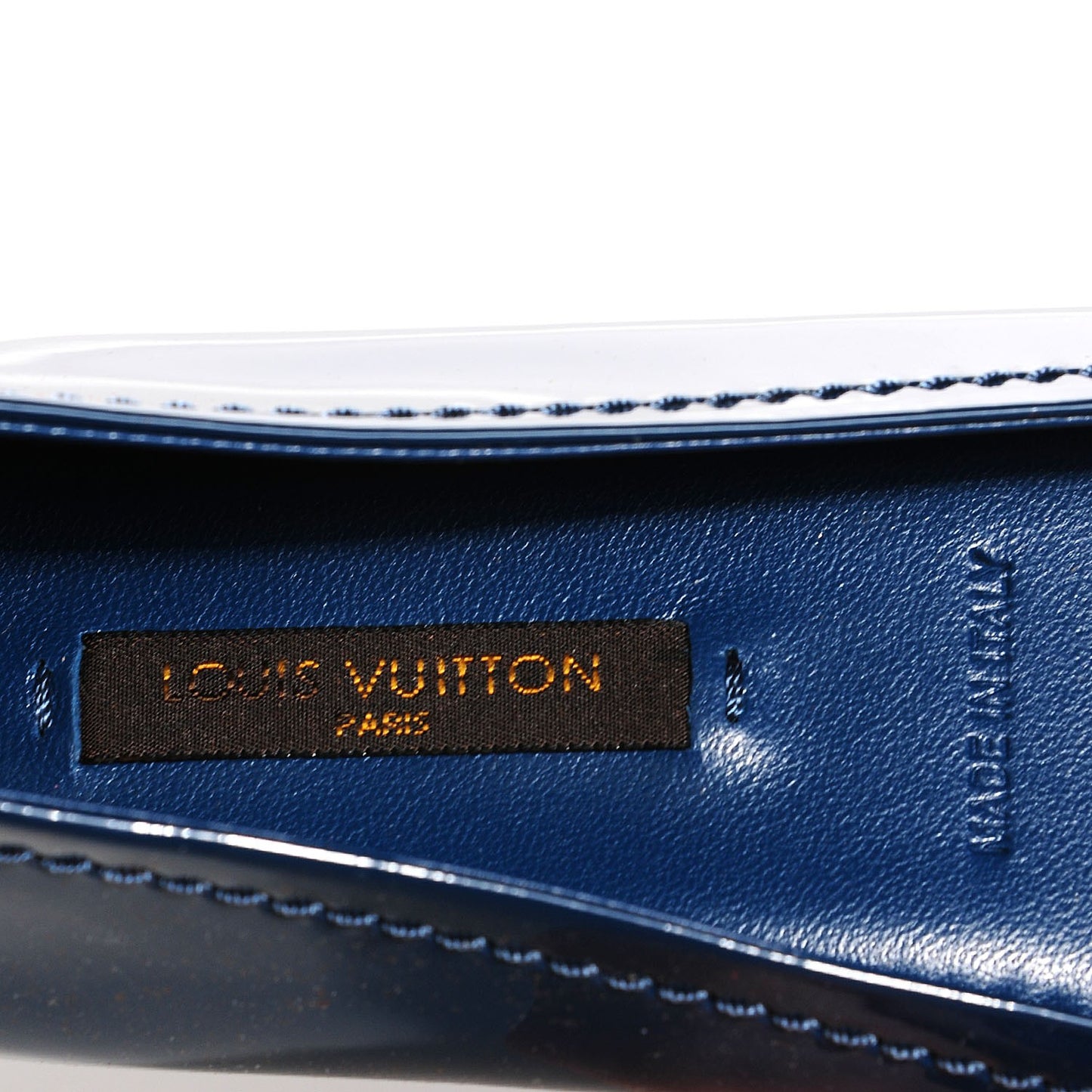 Patent Calfskin Oxford Ballerina Flats 36 Blue