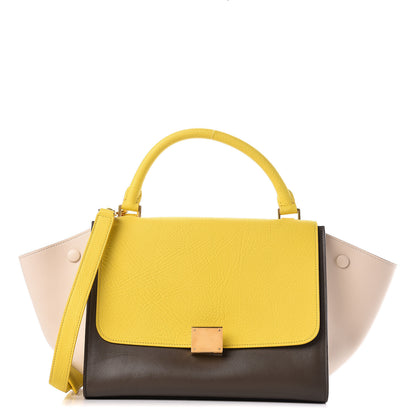 Celine Elephant Calfskin Small Tri-Color Trapeze Yellow 1 of 13