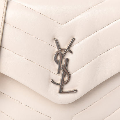 Saint Laurent Calfskin Y Quilted Monogram Small Loulou Chain Satchel Ivory 9 of 9