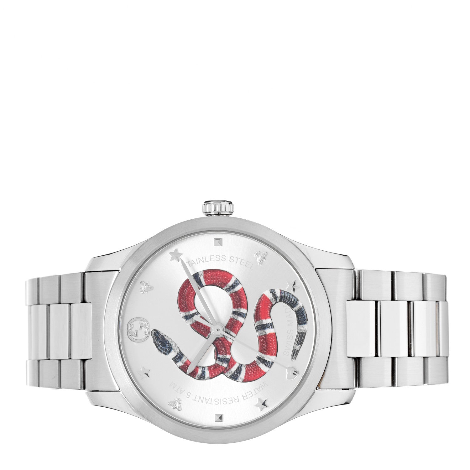 Gucci Stainless Steel 38mm G-Timeless Snake Quartz Watch 2 of 4