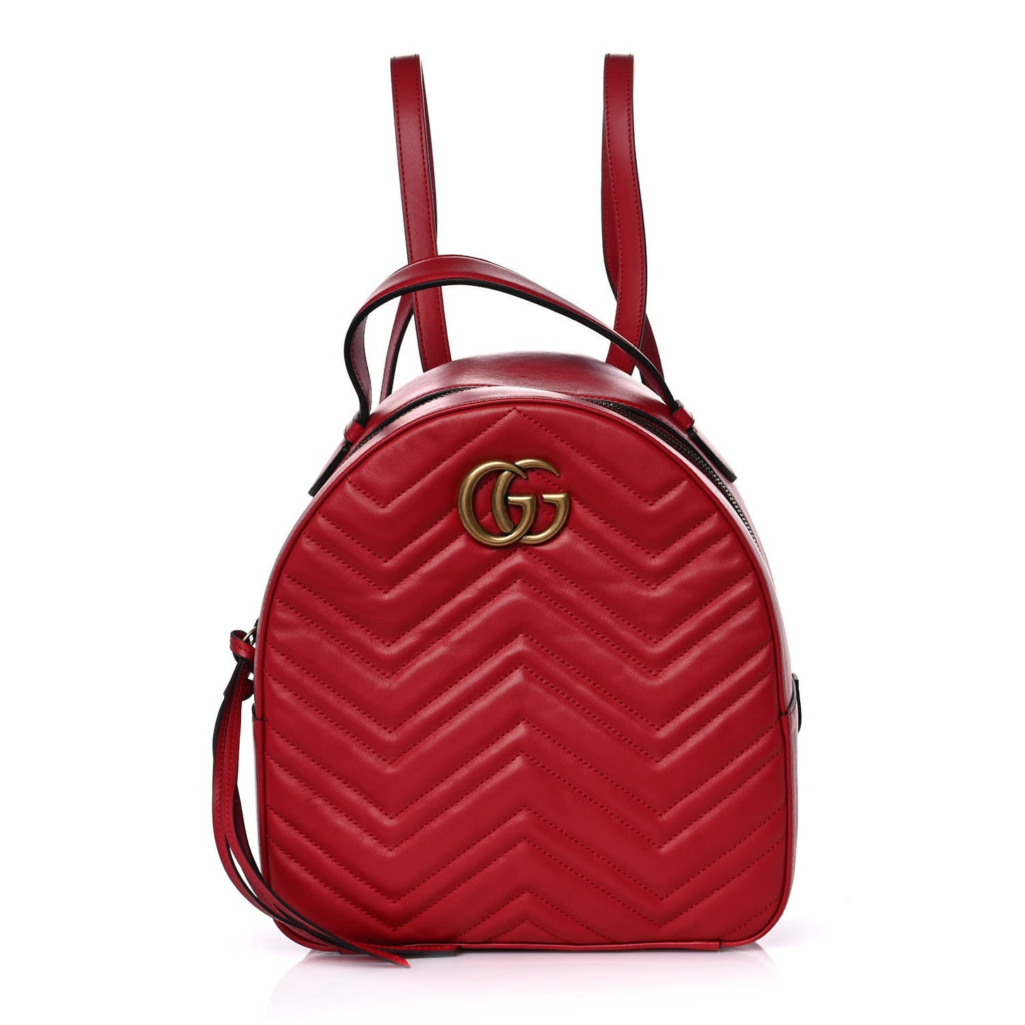 Calfskin Matelasse GG Marmont Dome Backpack Hibiscus Red