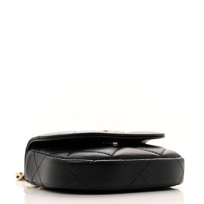 Chanel Lambskin Quilted Pearl Top Handle Clutch With Chain  Black 4 of 10
