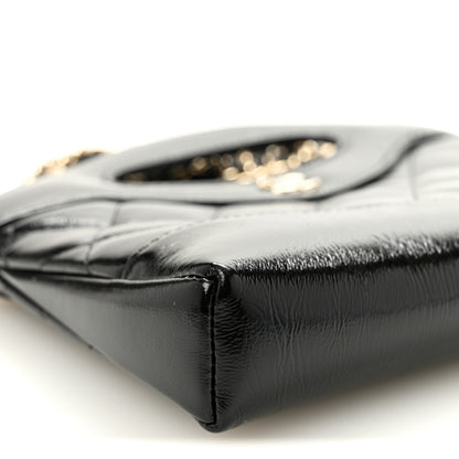 Chanel Shiny Crumpled Calfskin Quilted Nano 31 Shopping Bag Black 9 of 10