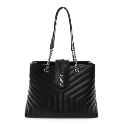 Saint Laurent Calfskin Y Quilted Monogram Large Loulou Shopper Black 1 of 11
