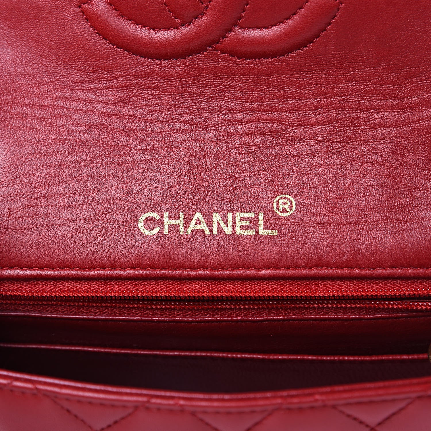 Chanel Lambskin Quilted Mini Square Flap Red 6 of 16