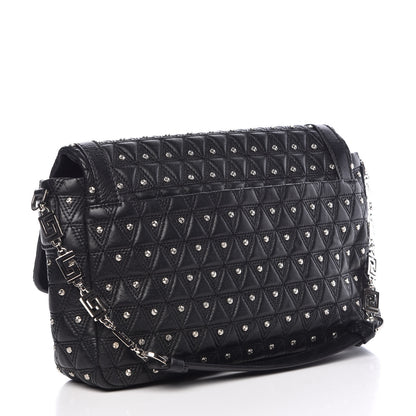 Versace Nappa Studded Vanitas Flap Shoulder Bag Black 3 of 7