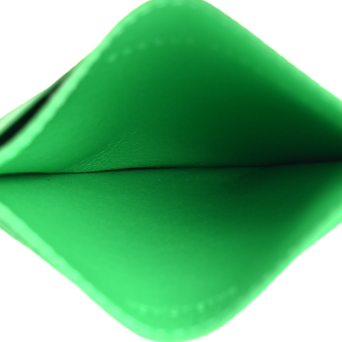 Grained Calfskin Logo Cash Card Holder Green White