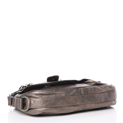Christian Dior Metallic Calfskin Medium Gaucho Double Saddle Bag Bronze 4 of 11