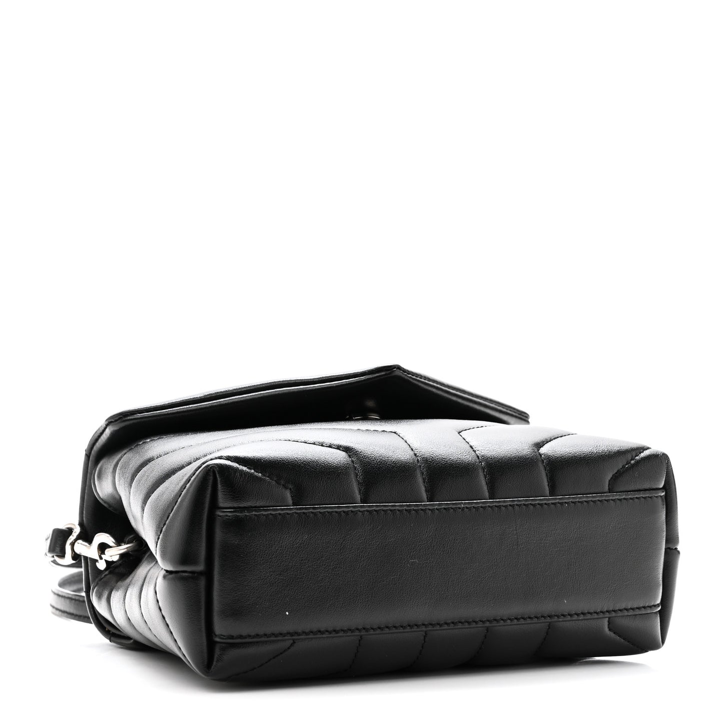 Calfskin Y Quilted Monogram Toy Loulou Crossbody Bag Black