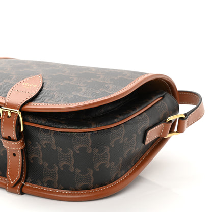 Celine Triomphe Canvas Medium Folco Bag Tan 8 of 8